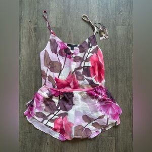 Floral Pink and Purple Women's Pajama Set